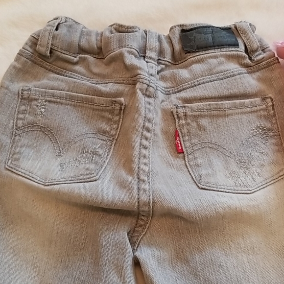 Levi's Other - Girl's Light Gray Denim Levi's Pink Sequins Size 4